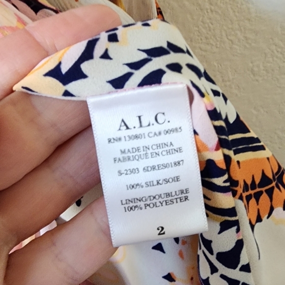 A.L.C. Courtney Floral Print Silk Mini Dress 2 - Picture 7 of 7